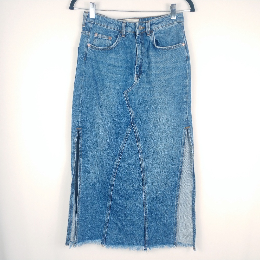 Free People Jean Skirt Maxi 100% Cotton